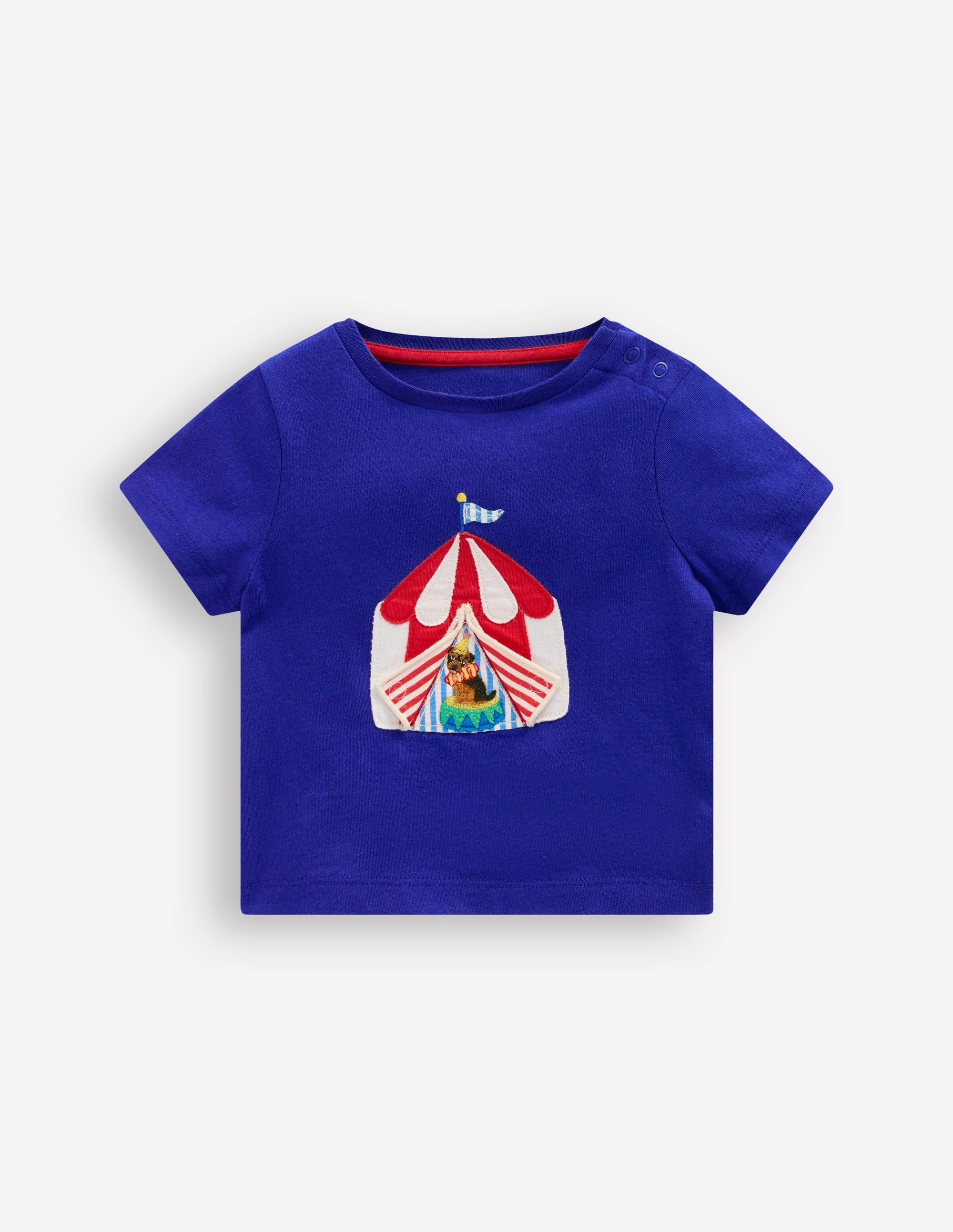 Boys Lift The Flap T-shirt-Bright Blue Circus Moisture Management Fabric Warm Fabric