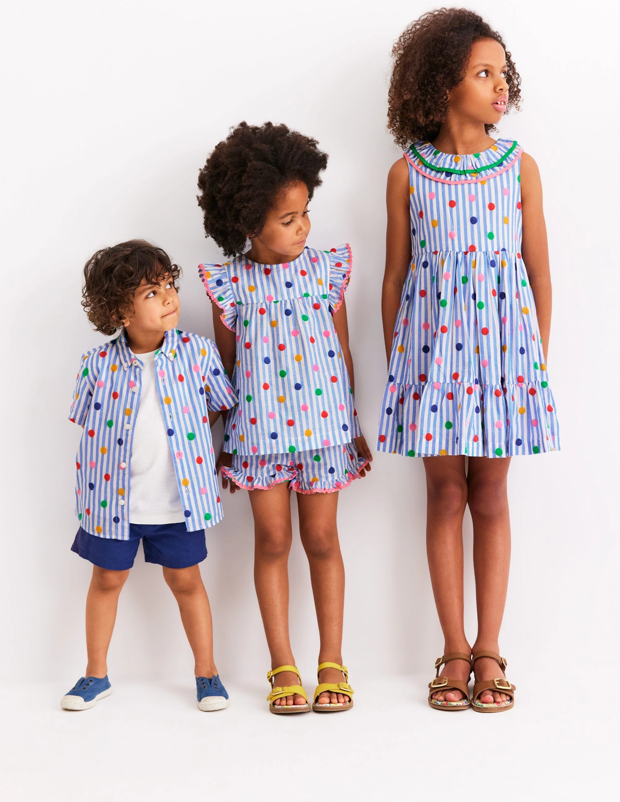 BondedShoulderTaping Frill Sleeve Woven Top-Peacock Plume Blue Spot