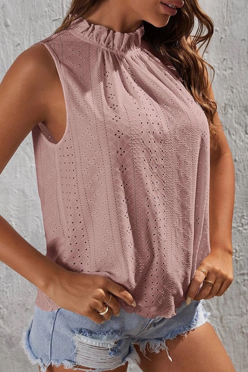 TIED HALTER NECK PUNCHING TOP Antimicrobial Finish