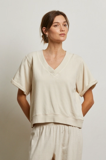 BRIGGS FRENCH TERRY SS SWEATSHIRT Oversized Silhouette Elegant Cardigan