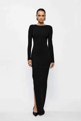 Minimalist Look Indie Gown Black