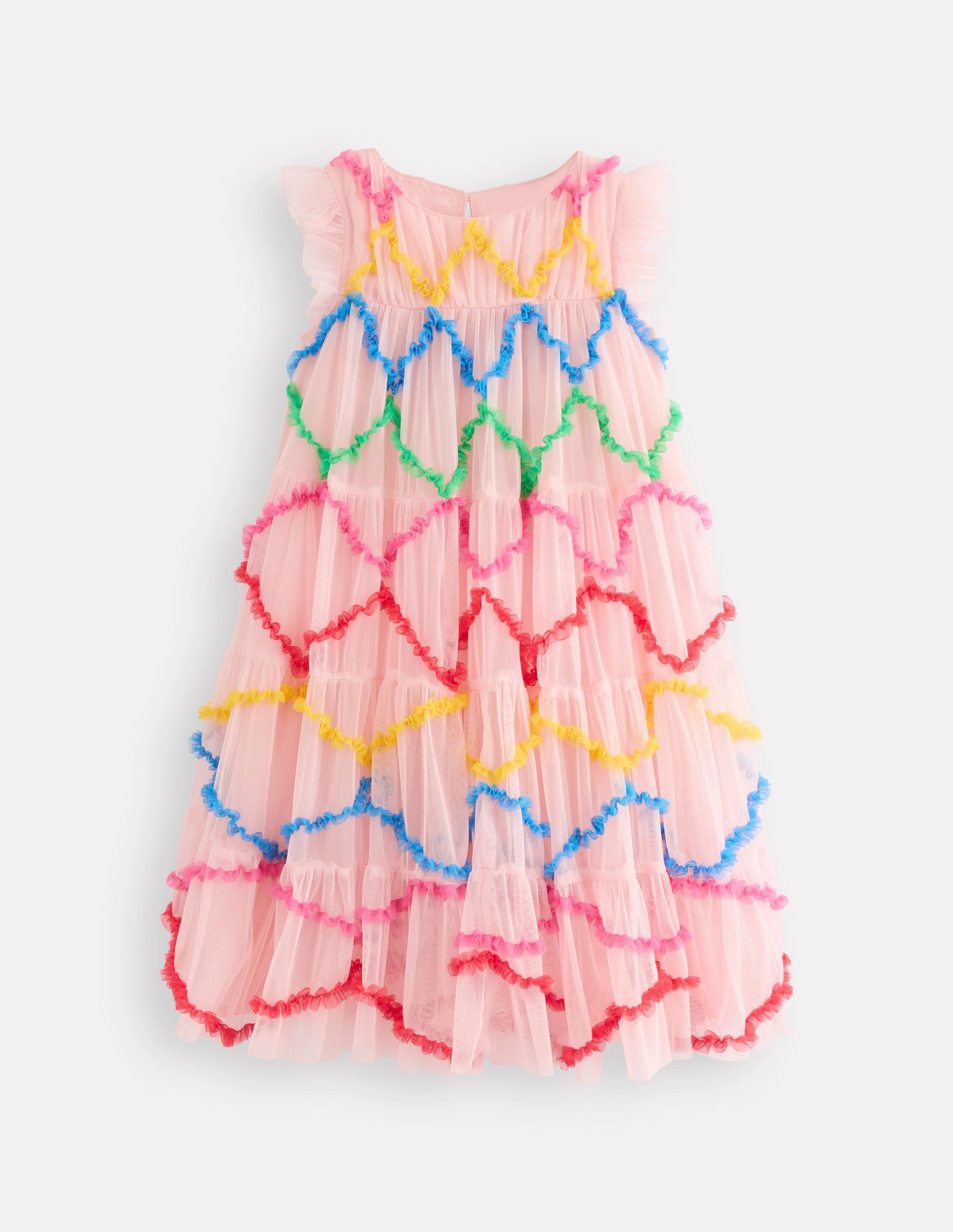 Rainbow Ombre Tulle Dress-Chalk Pink Diamond Relaxed-fit maxi dress
