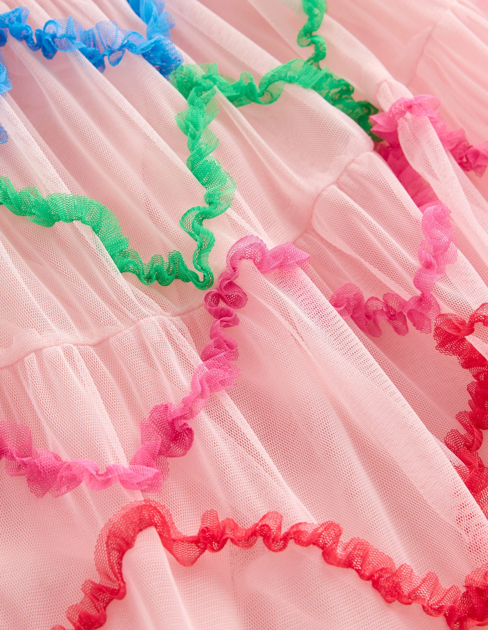 Refined fit Rainbow Ombre Tulle Dress-Chalk Pink Diamond