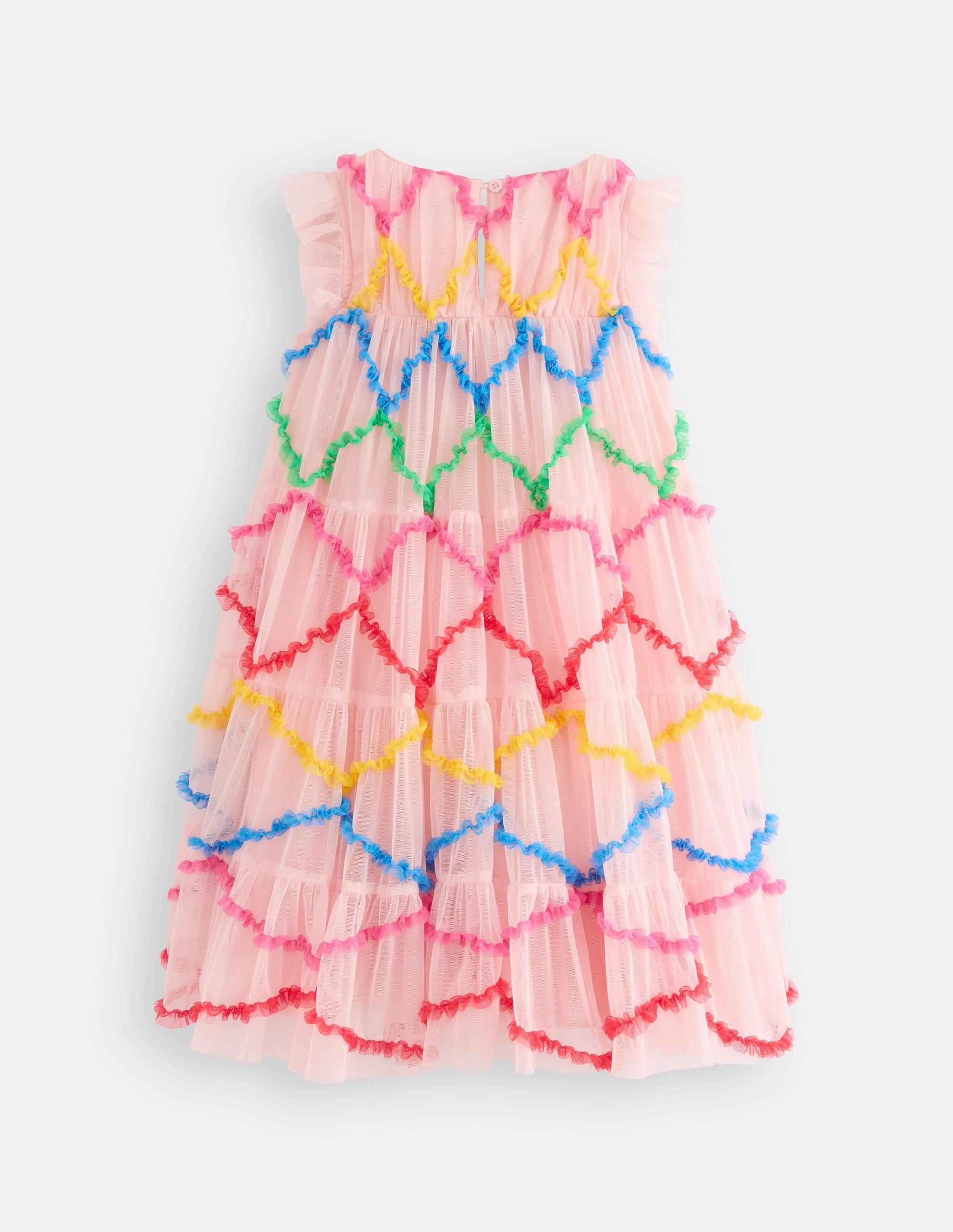 Rainbow Ombre Tulle Dress-Chalk Pink Diamond Urban Style Quick-Dry