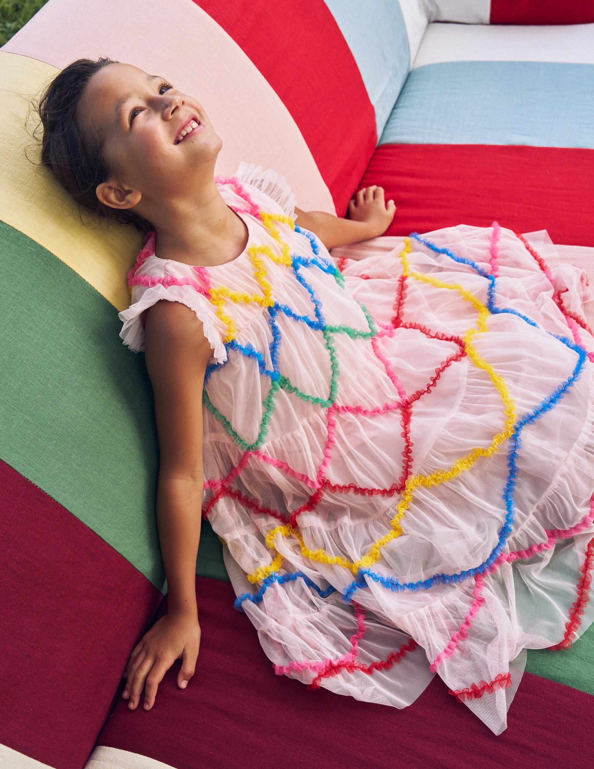 Sophisticated Layers Rainbow Ombre Tulle Dress-Chalk Pink Diamond