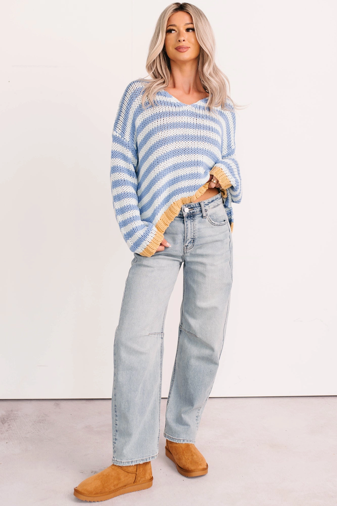 Brock High Rise Barrel Leg Kancan Jeans (Light) Timeless Comfort Fit Travel Style