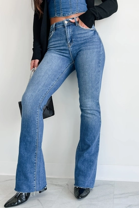 Brynn High Rise Raw Cut Risen Non Distressed Jeans (Dark) OrganicCotton Low Maintenance