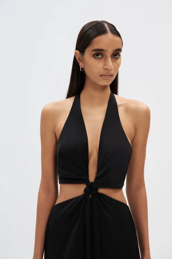 Fashionable And Functional The Wander Satin Gown Black