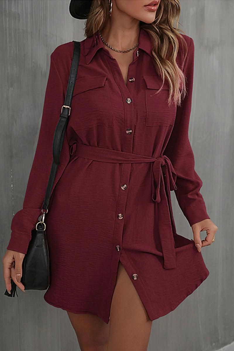BUTTON DOWN DANDY SHIRTS DRESS Satin Soft