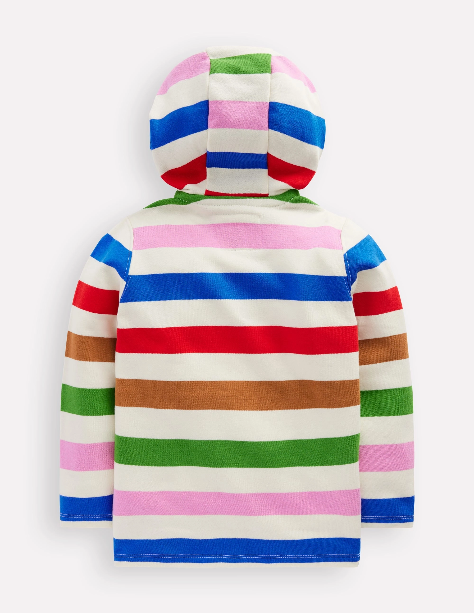 DoubleStitchedHem OdorResistant Fabric Button Down Hoodie-Gallery Blue Multi Stripe