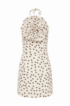 Clean Mood Candice Mini Dress Ivory Polka Dot