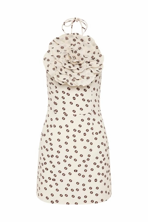 Clean Mood Candice Mini Dress Ivory Polka Dot