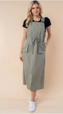 Maysen Overall Dress (Sage) Relax Appeal Neutral-Shade