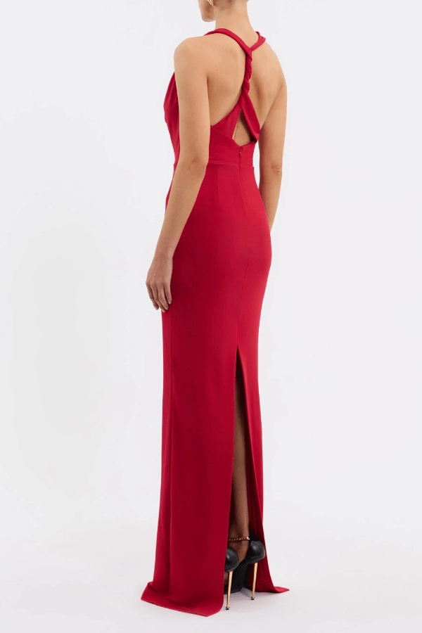 Carmine Halter Maxi Red QuickDryTechnology Chic And Comfortable