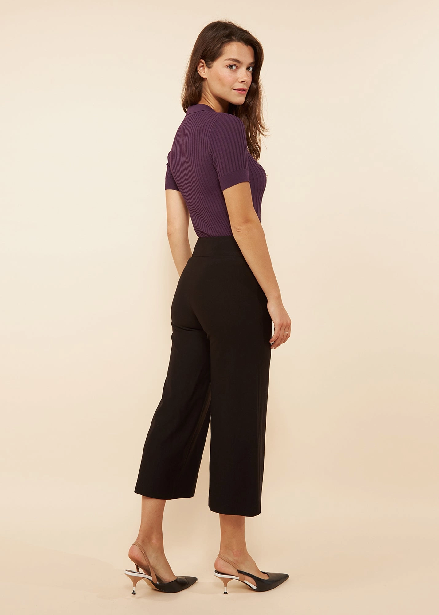 Carrie Black Ponte Wide Leg Versatile Layer