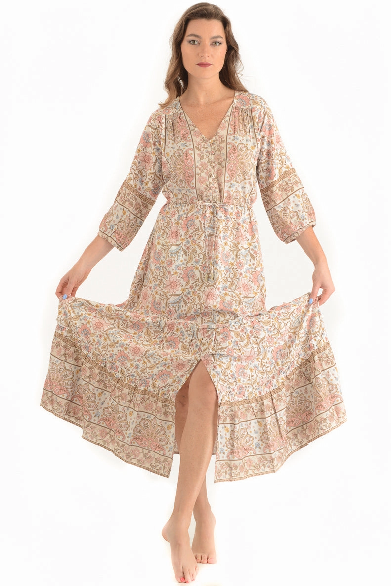 Fine Details Silky-Lining Carrie Dress / Oatmeal