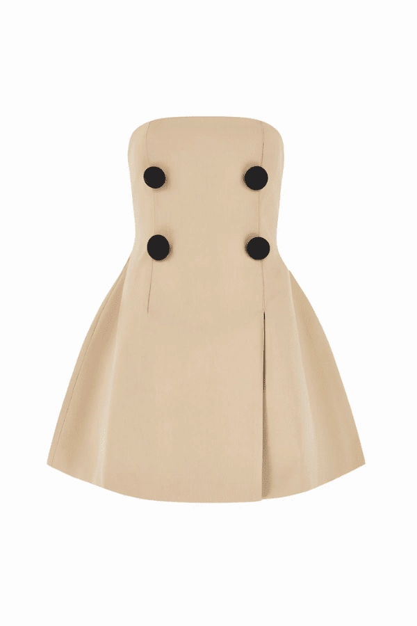 The Ultimate Muse Trench Mini Dress Beige monochrome