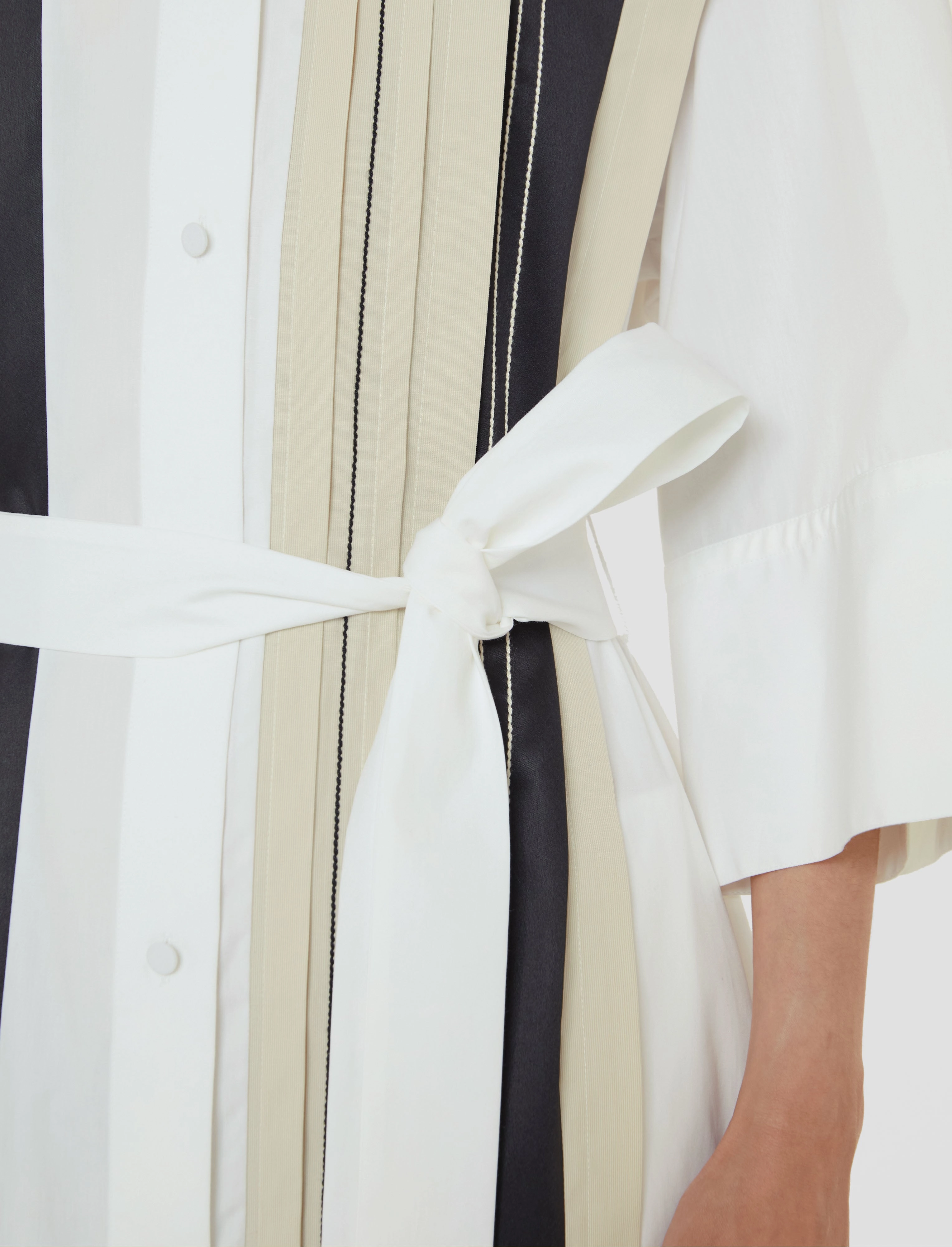 Mederic Poplin Colour Block Dress Flattering Layer