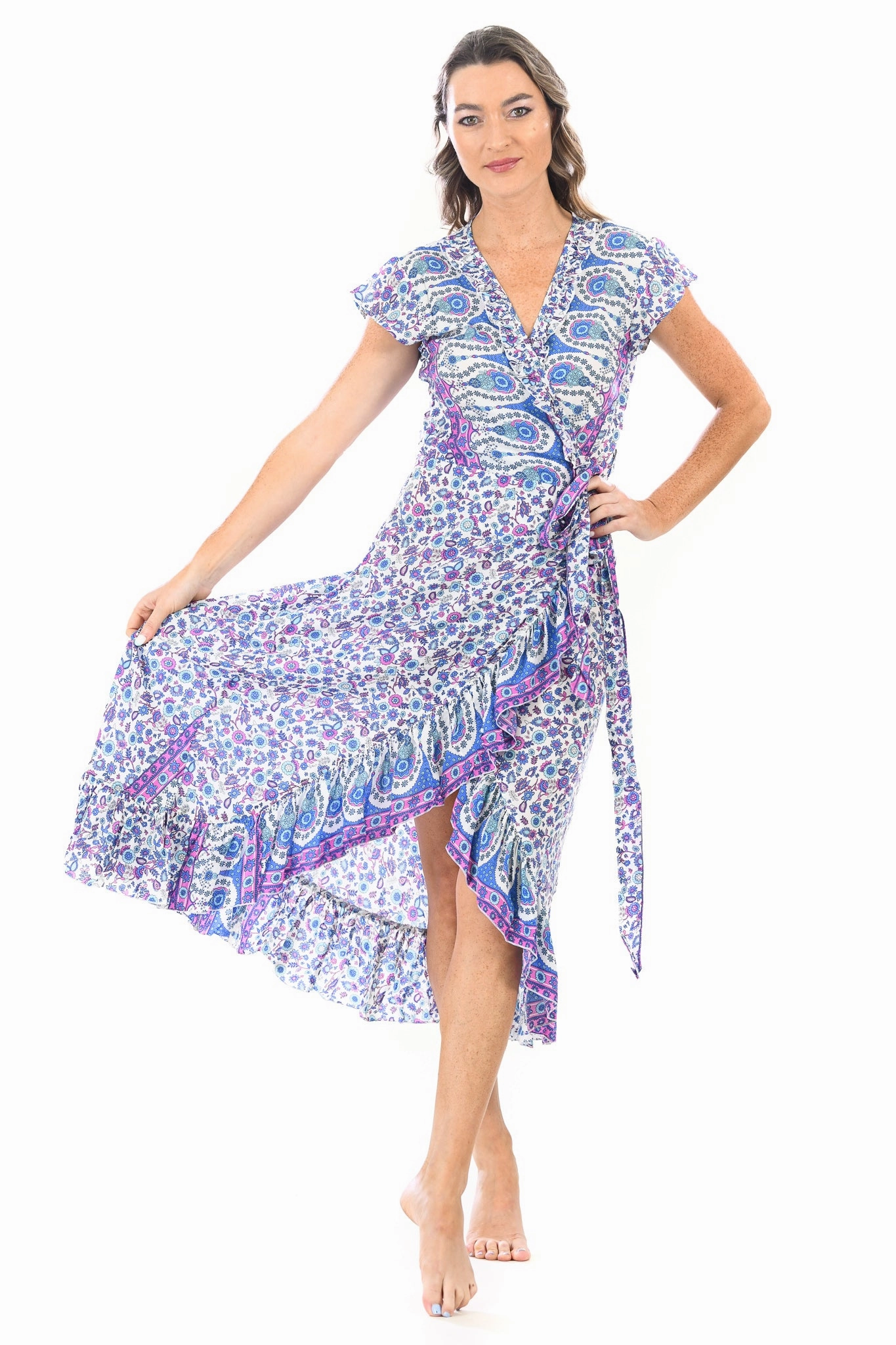Anytime Fit Vibrant pattern Voyager Dress / Lavender