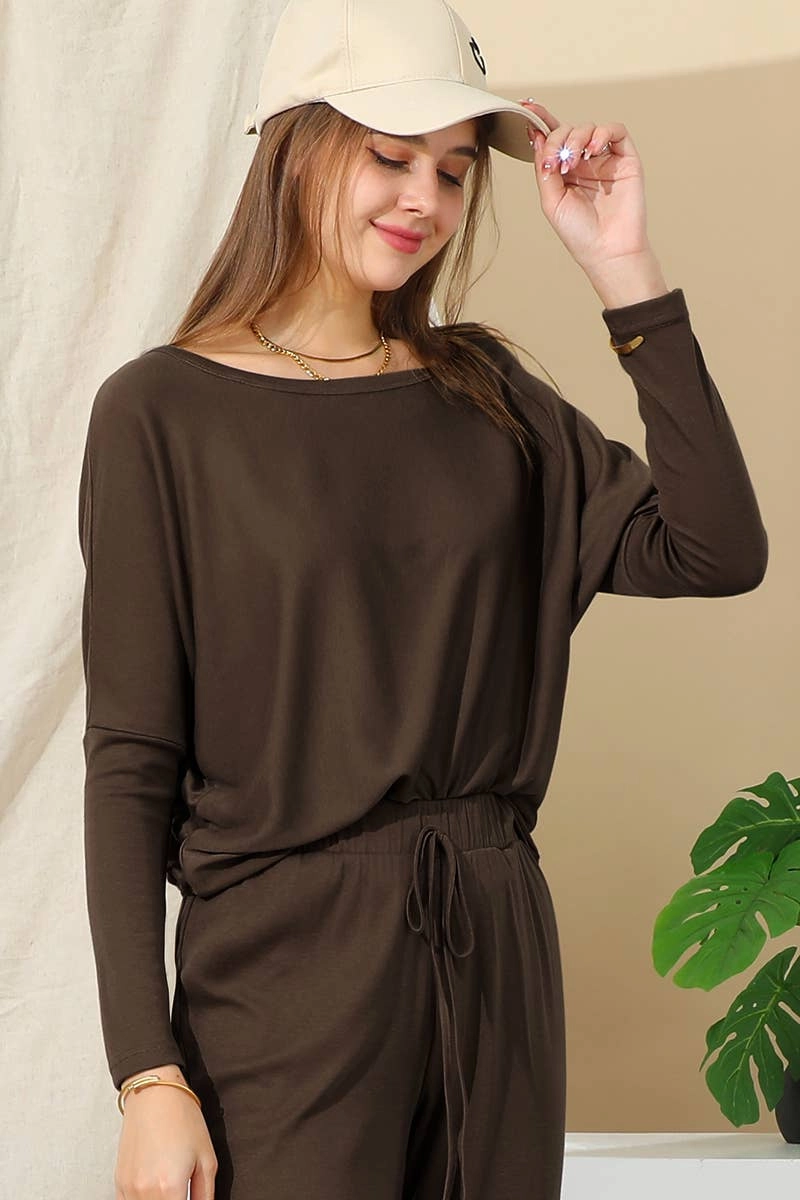 CASUAL SOLID LONG SLEEVE T SHIRT-CWTTL1449_CWTTL1449 Chic Cardigan