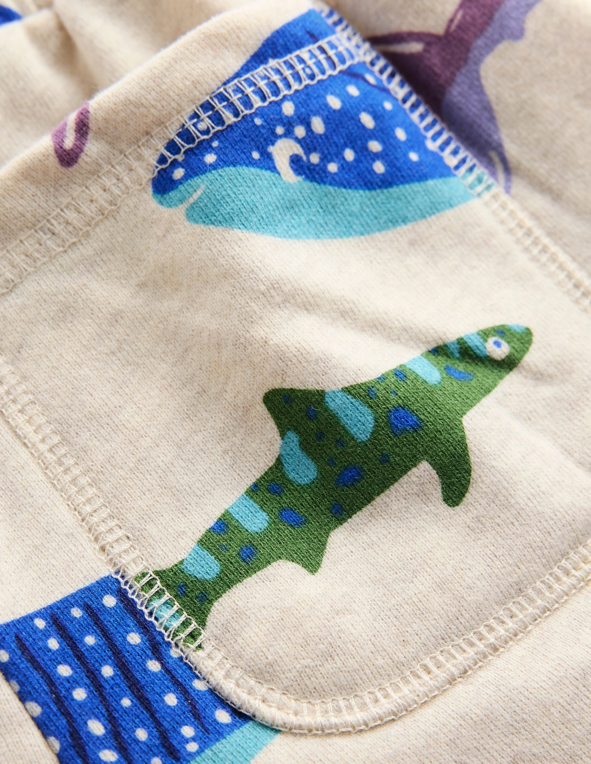 Printed Shorts-Oatmeal Marl Riso Shark Chill Ready Seamless Integration