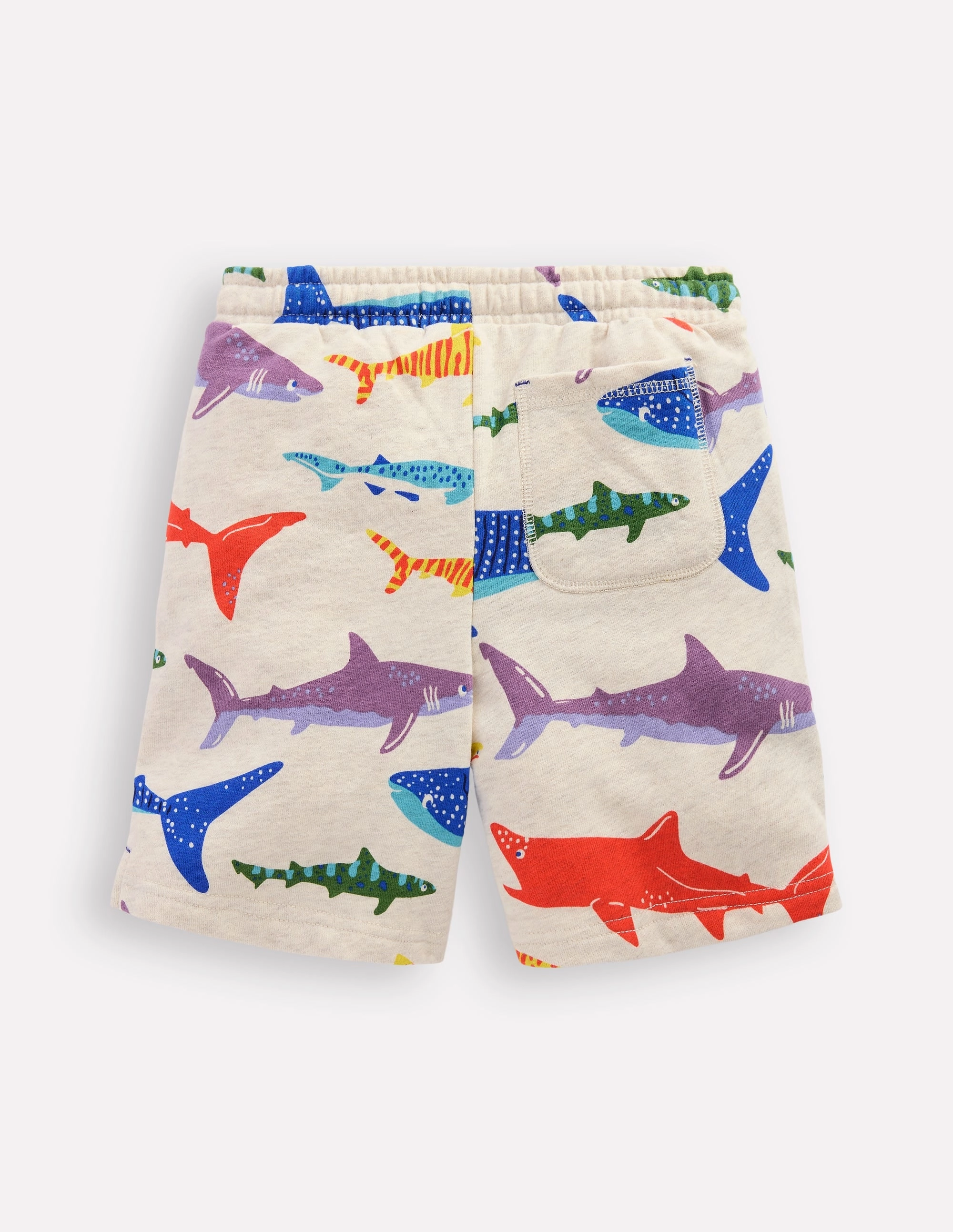 Printed Shorts-Oatmeal Marl Riso Shark Slim Shape