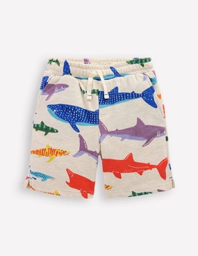 Printed Shorts-Oatmeal Marl Riso Shark Adaptive Fit