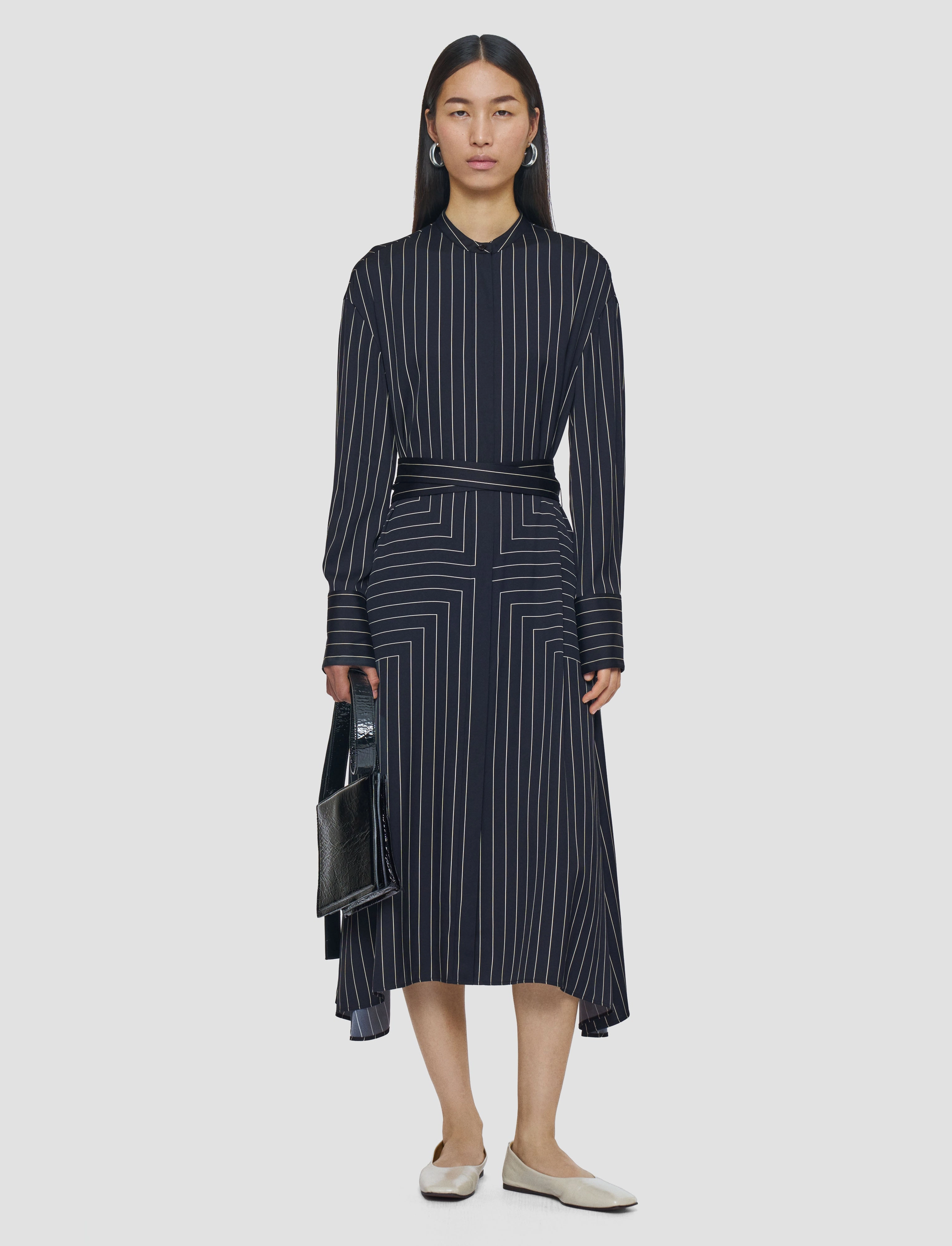 Open Back Vibrant Style Orlana Geometric Print Silk Dress