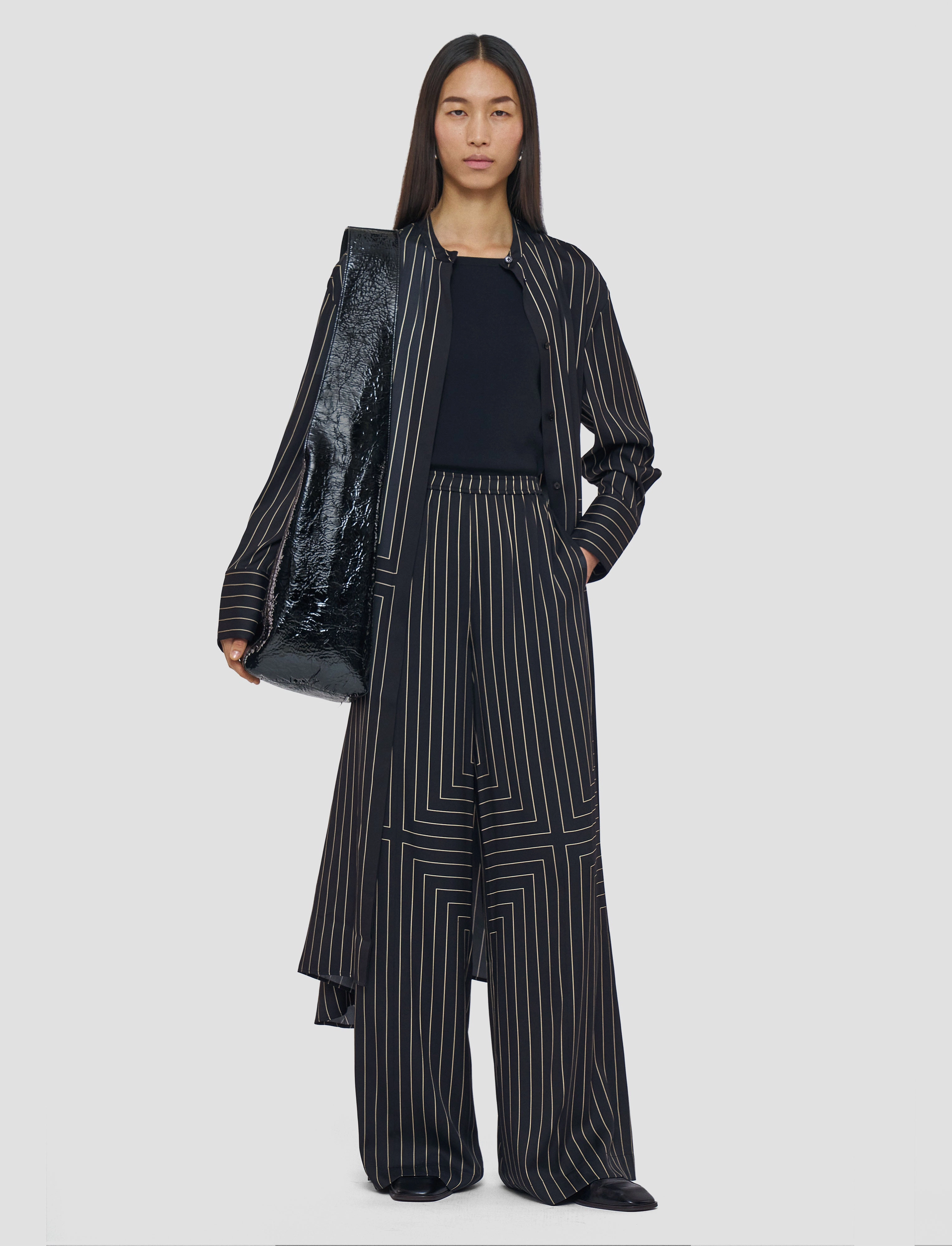 Feminine Design Orlana Geometric Print Silk Dress