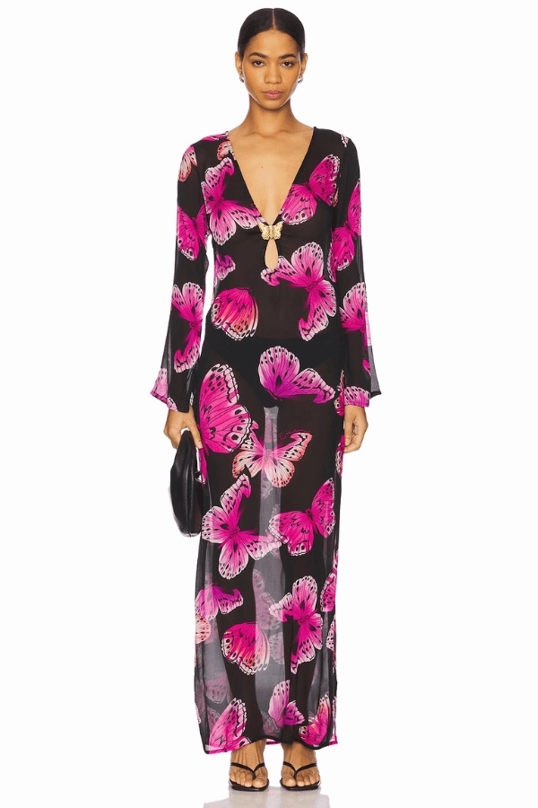 Hotline Butterfly Maxi Dress Monarch Beauty Feel