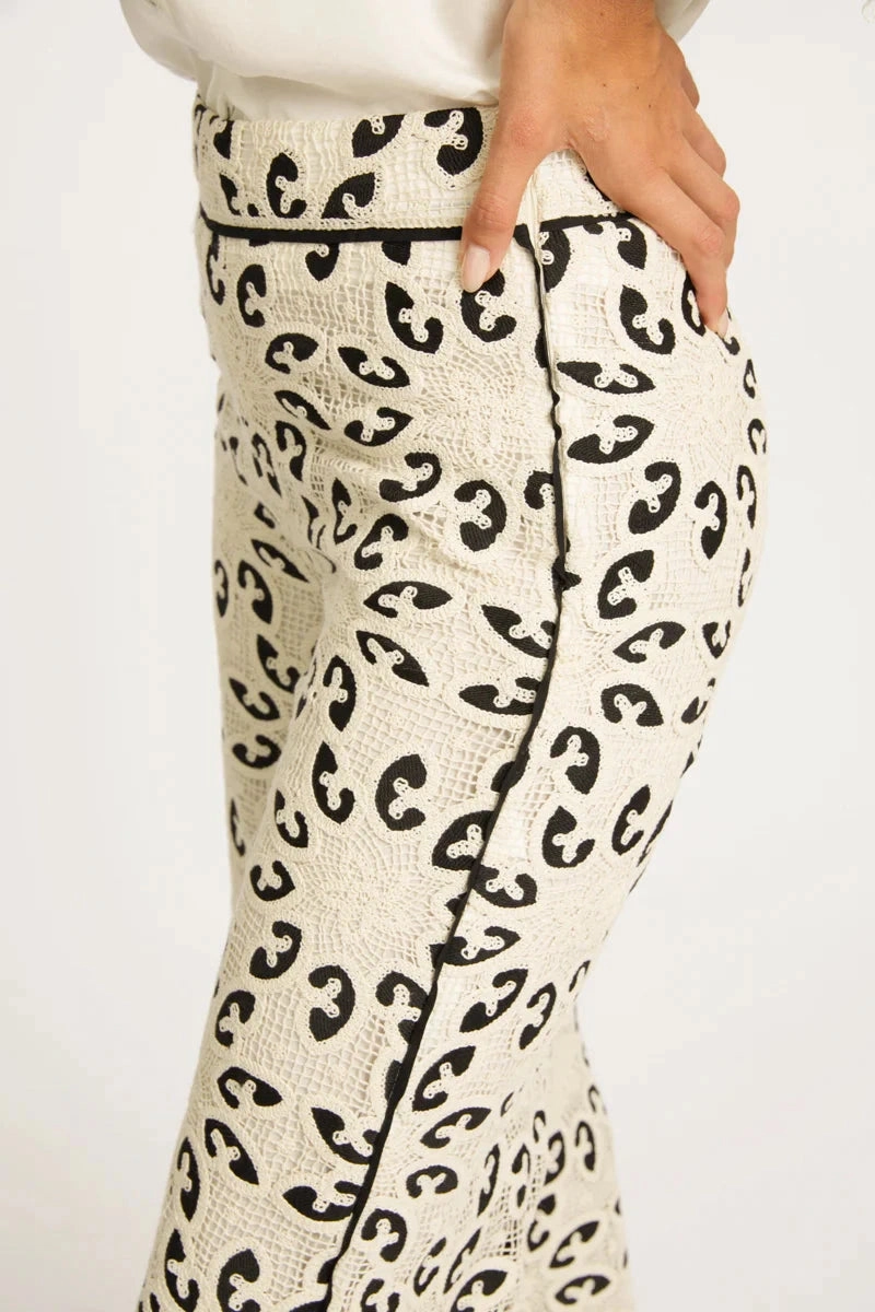 All Purpose Wear Celina Pant Ivory/Black Lace