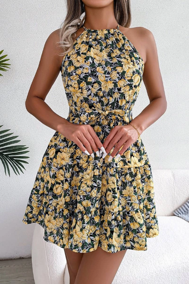 CASUAL FLOUNCY LARGE FLORAL DRESS_CWDSD2531 Stylish Wear