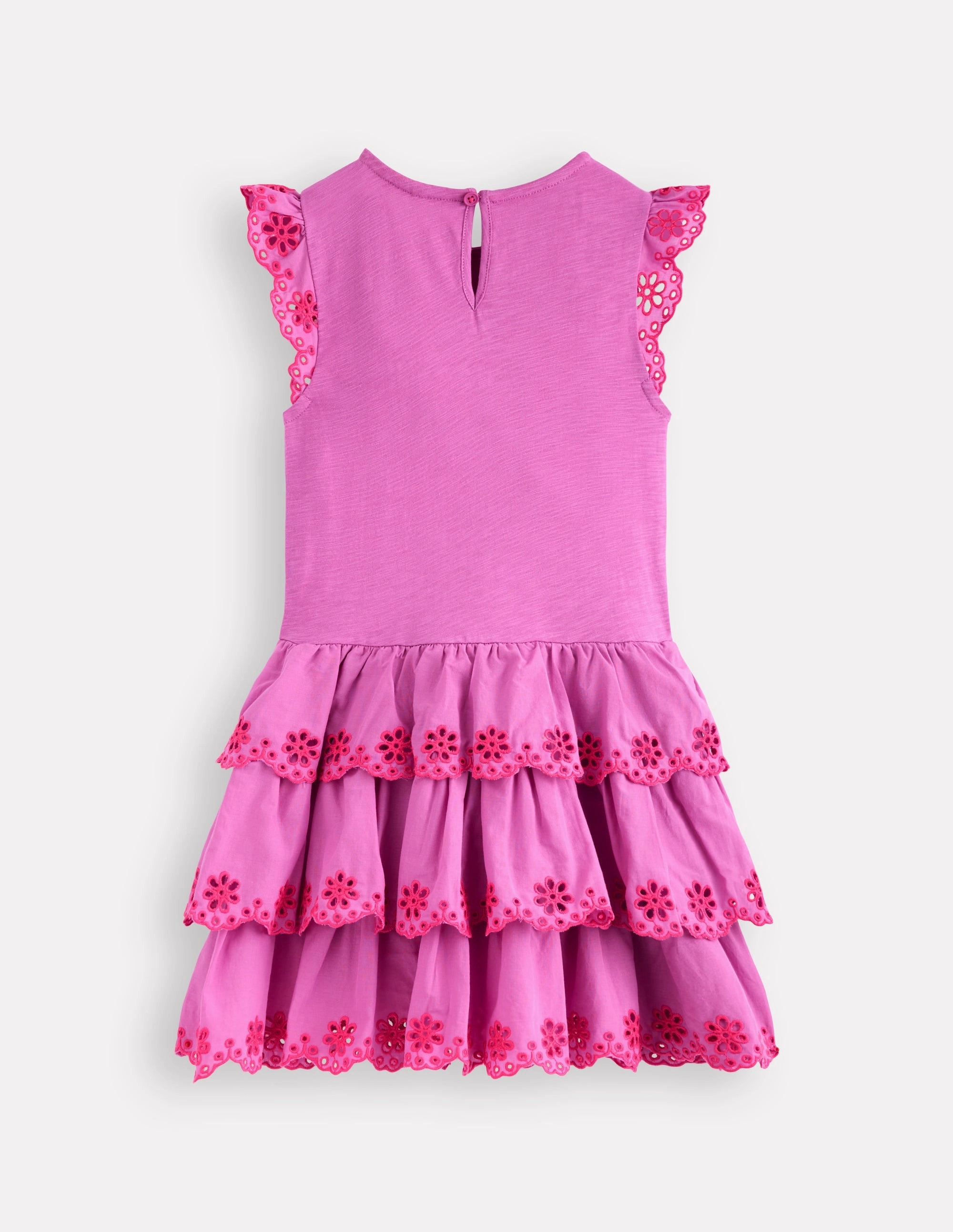 Broderie Mix Jersey Dress-Foxglove Purple Autumn Ready Casual maxi dress