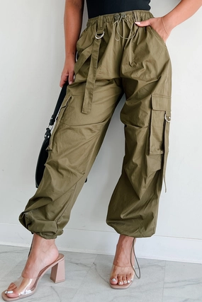 Comfort for All Breathable Comfort Fit Mansel Wide Leg Cargo Pants (Olive)