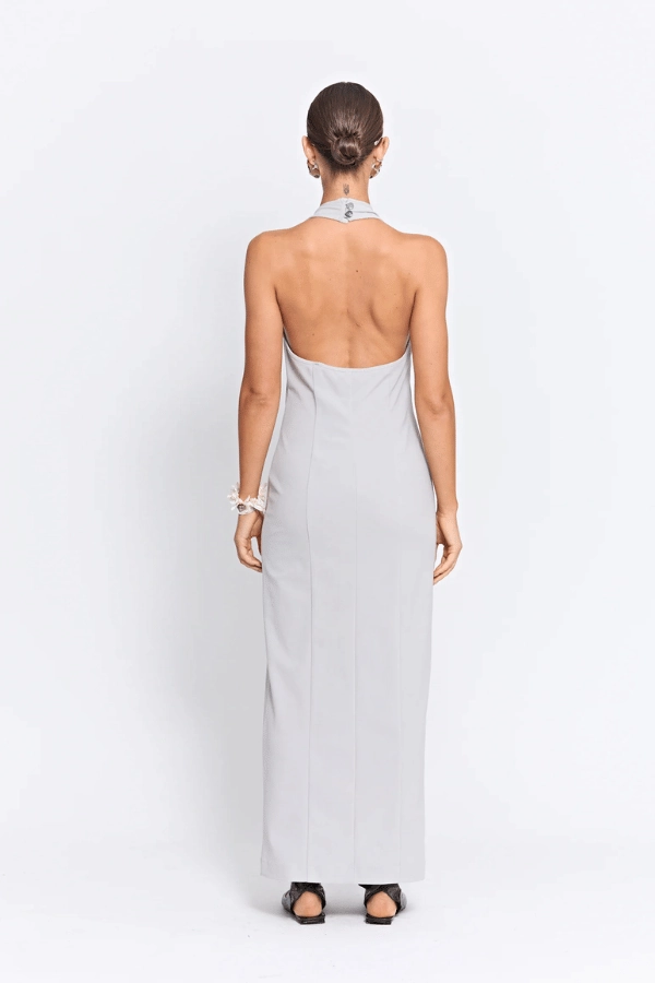 Side Slit Eddie Dress Cloud Grey