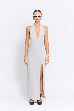 Eddie Dress Cloud Grey Wrinkle-Resistant Lace-Edge