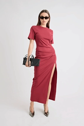 Feminine Energy Portia Dress Cherry