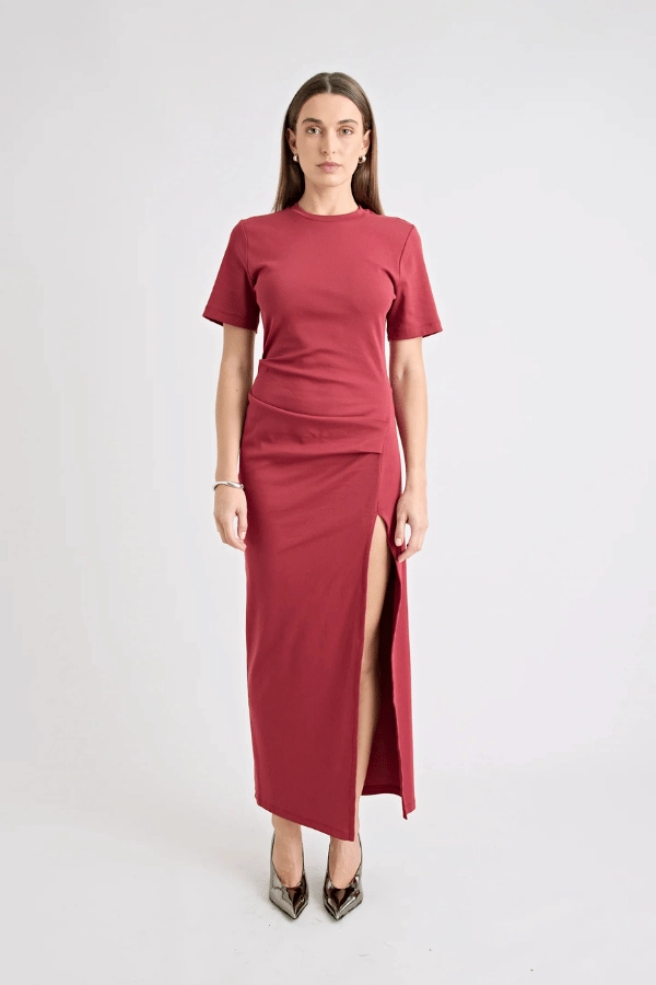Portia Dress Cherry Relaxed Look
