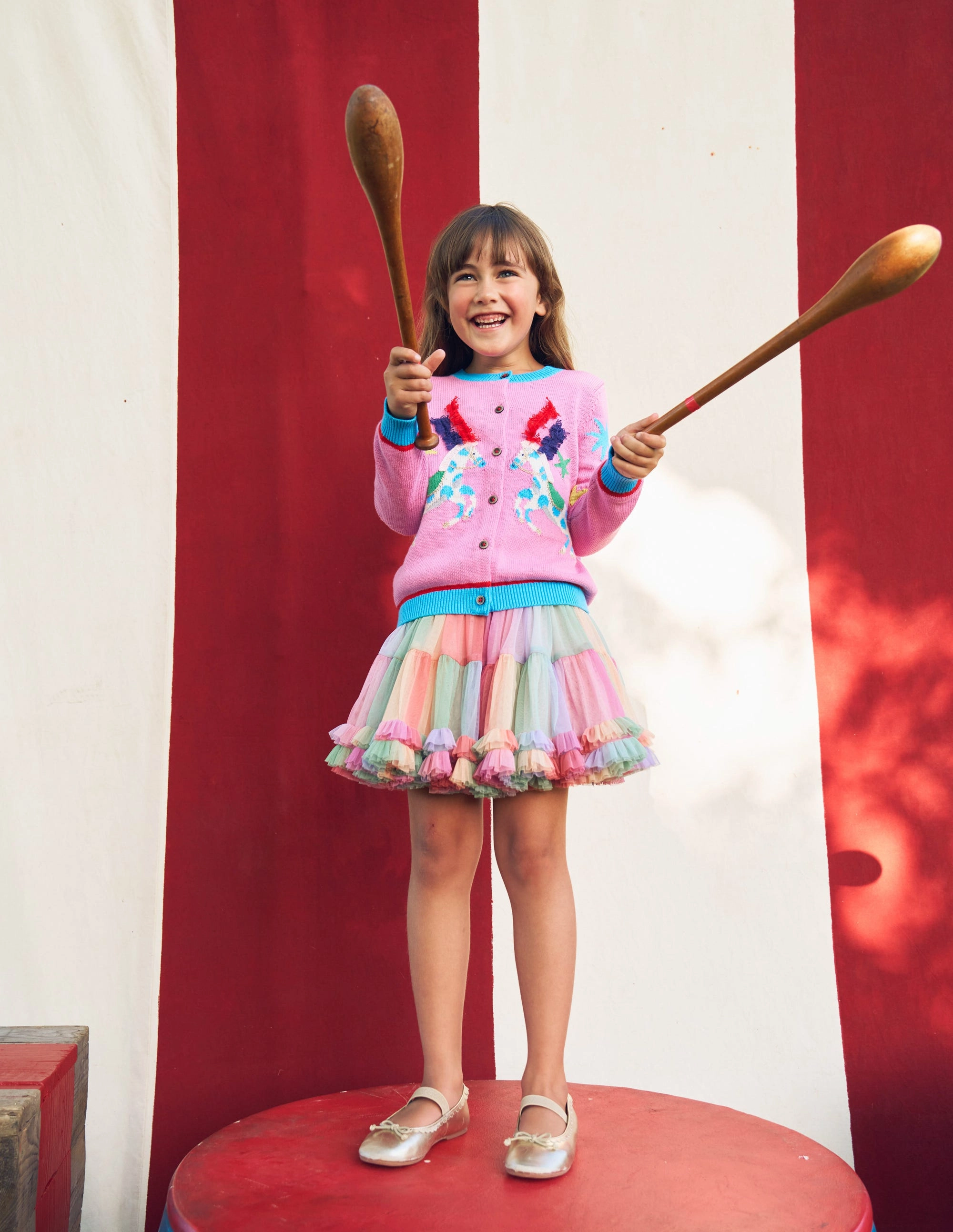 Tulle Ruffle Skirt-Multi Smart Fit Convertible Style