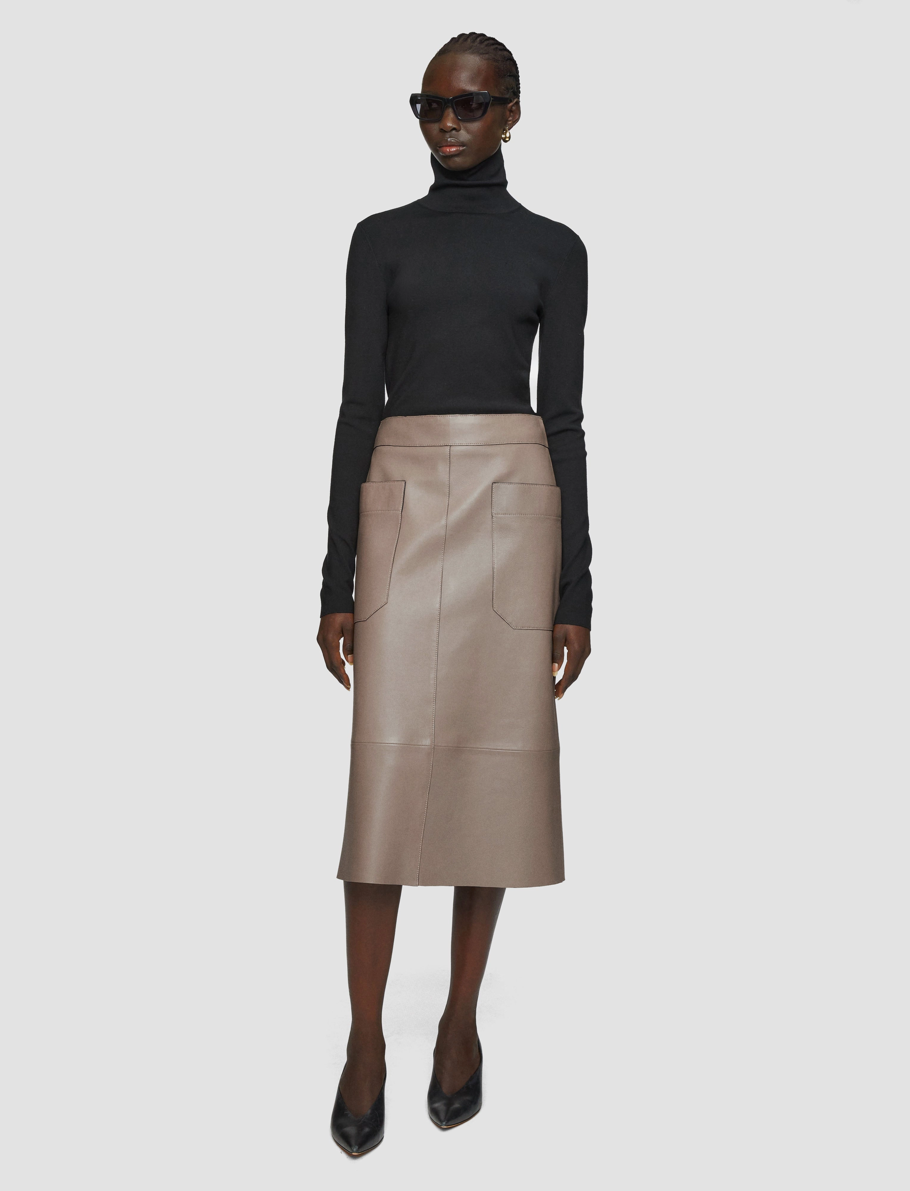 Blomfield Nappa Leather Skirt Sustainable Fabric