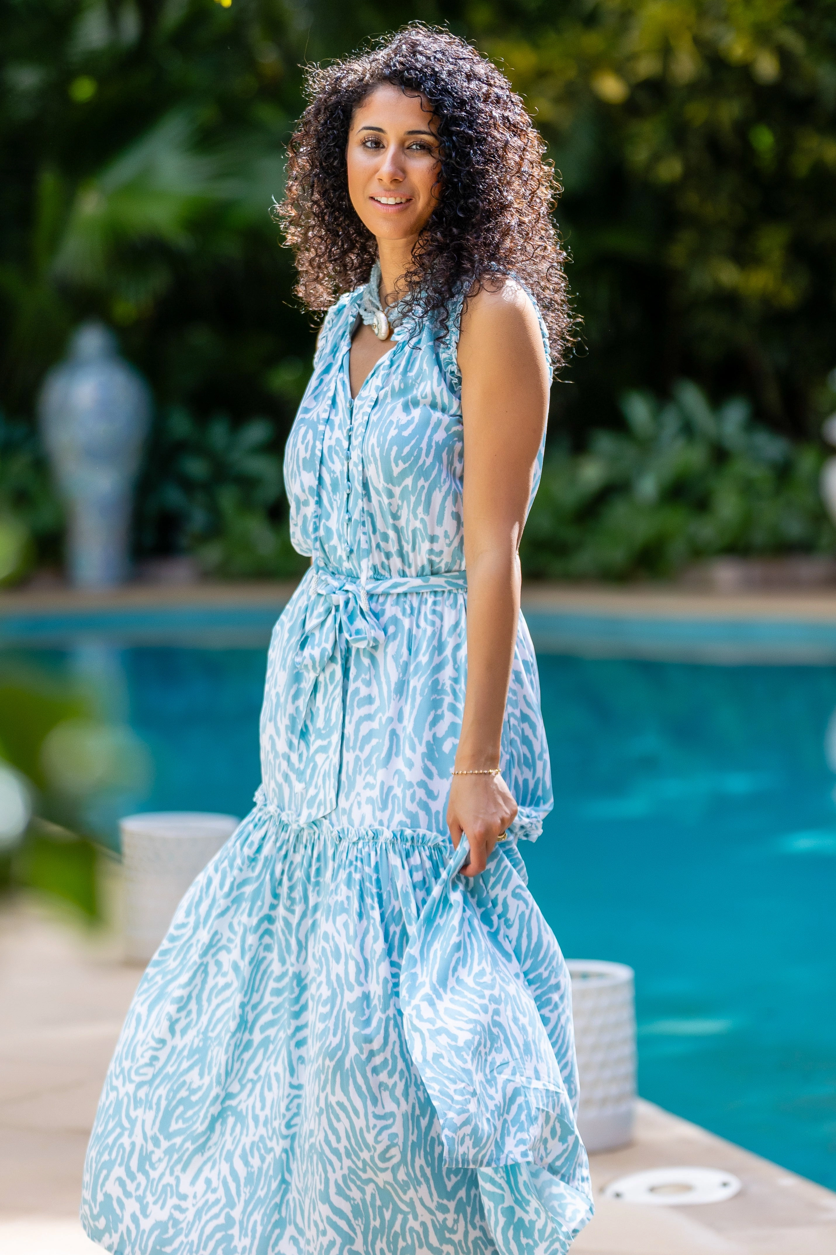 Smart Shape Comfortable fit for outings Alexis Dress / Turquoise Zebra