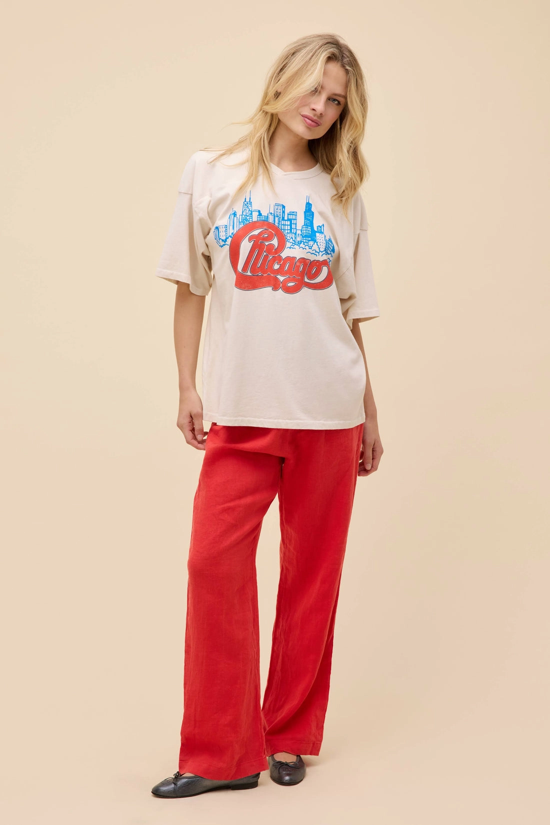 CHICAGO SKYLINE OVERSIZED JERSEY Durable Color Retention AntiPilling