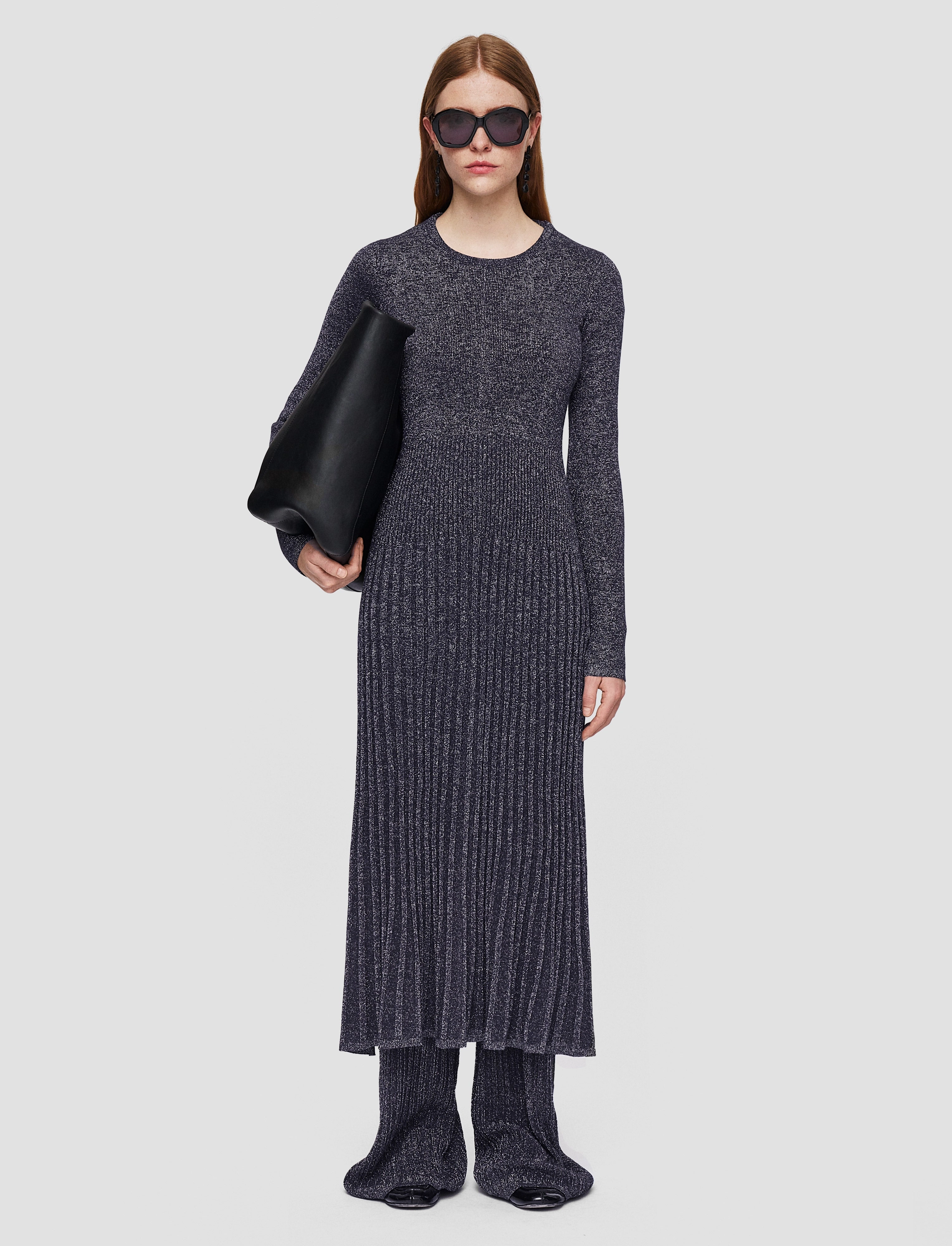 Modern Silhouette Light Flow Lurex Knit Dress