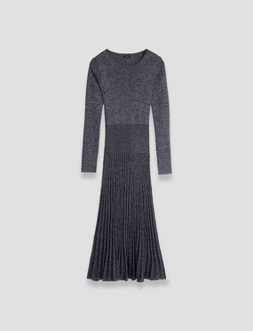 Lurex Knit Dress Chic Casual Wear