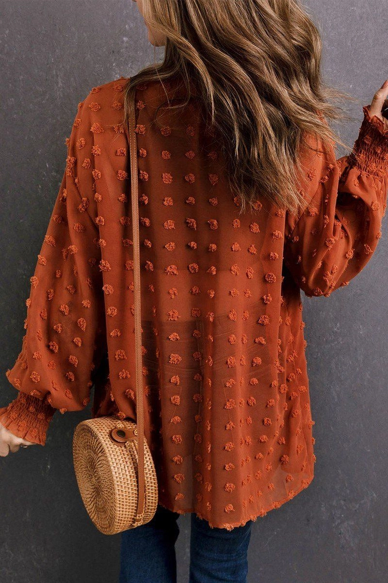 Sporty Cardigan CHIFFON SWISS DOT MID LENGTH SHRUG FOR WOMEN