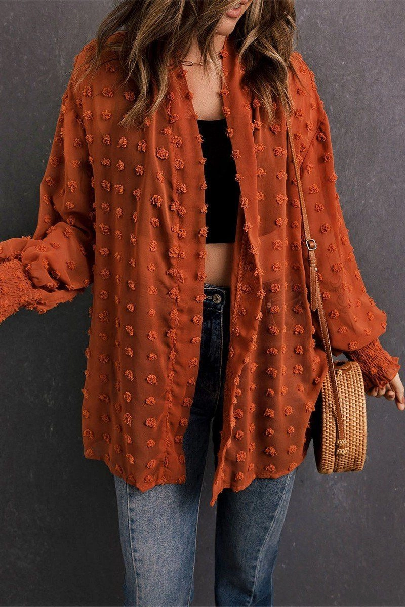 MinimalistSilhouette Formal Tank CHIFFON SWISS DOT MID LENGTH SHRUG FOR WOMEN