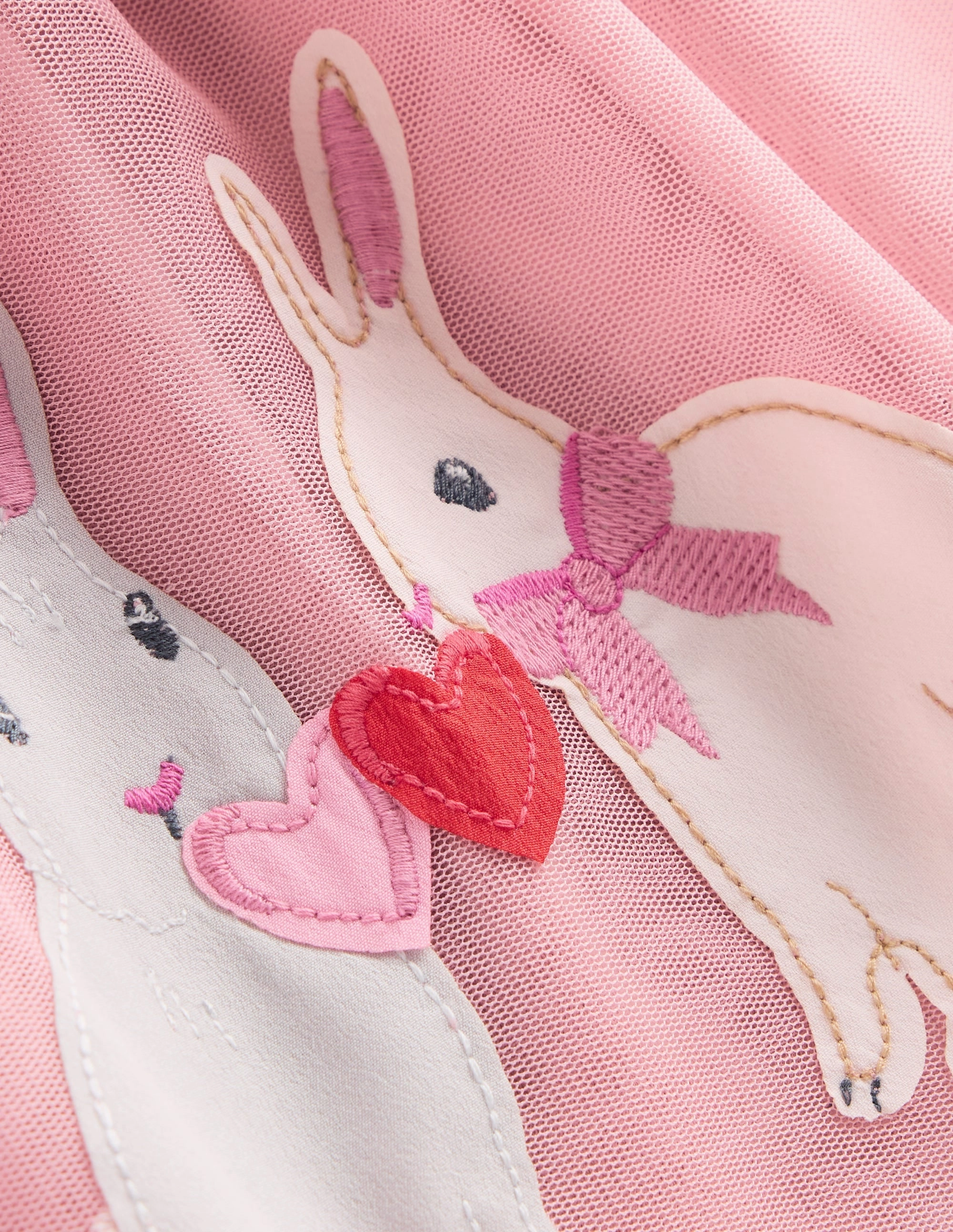 Ami Applique Tulle Dress-Chalk Pink Bunnies Stylish Mood