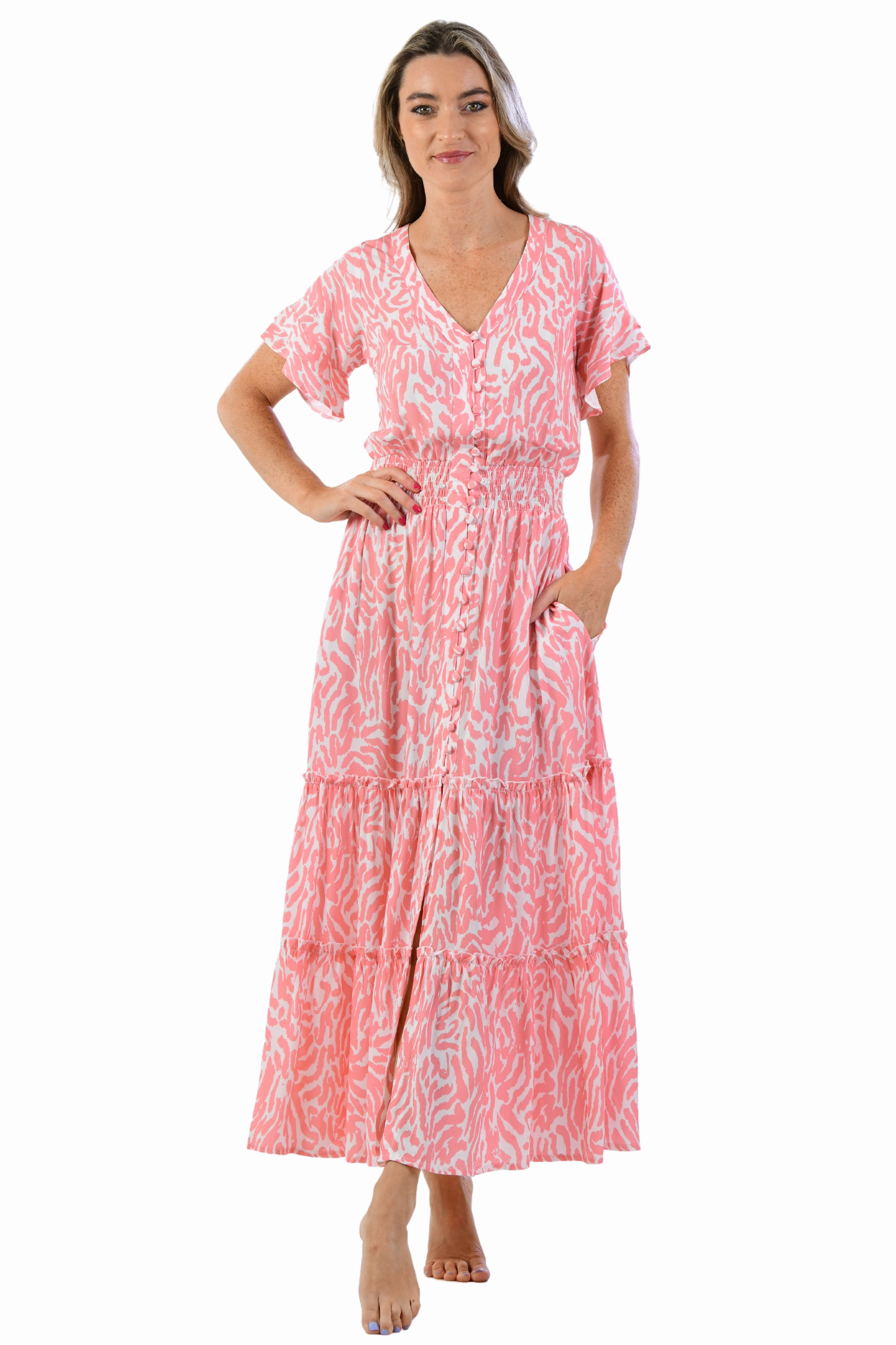 Modern Look Tulle Air Christina Dress / Coral Zebra