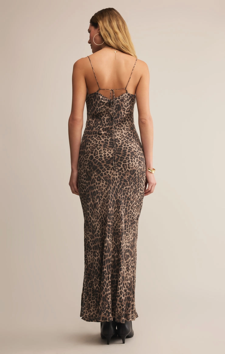 Elegant Detail Interchangeable-Detail CIELO LEOPARD MIDI DRESS