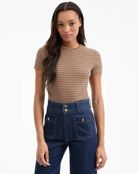 FlexFoamInserts Pruitt Ribbed Tee Brown Multi